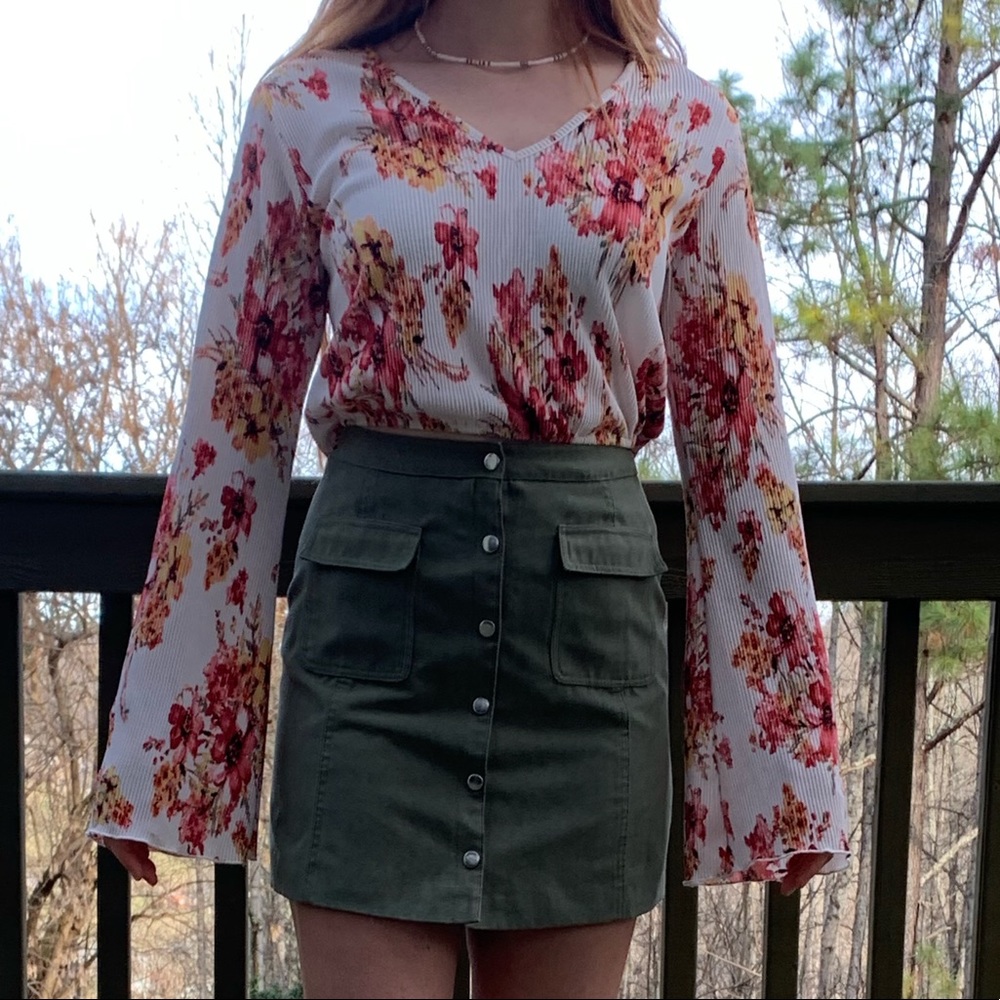 Cropped Floral Shirt